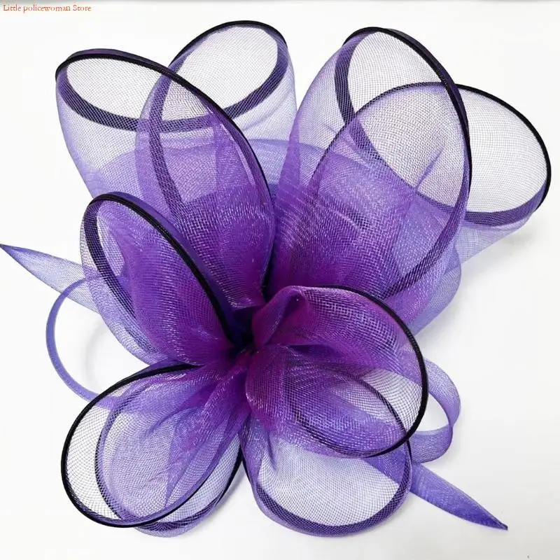F92D Vintage Inspired Net Fascinator With Hair Accessories for Women Black Net Flower Hairpiece Perfect for Halloween