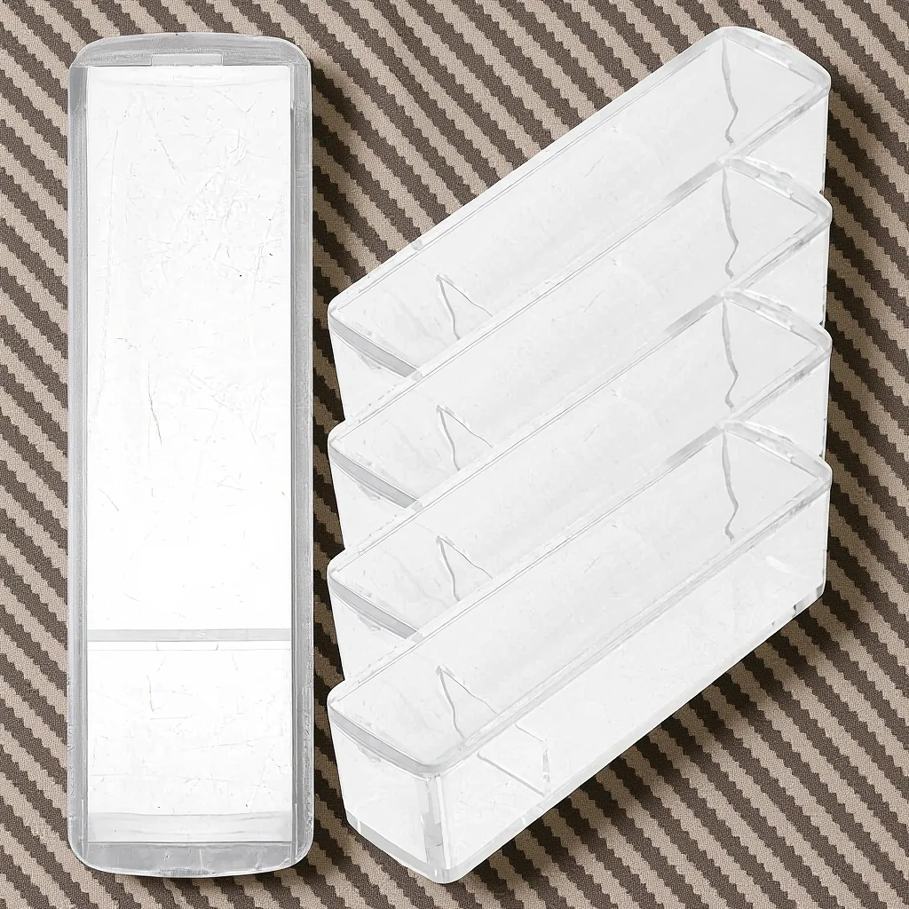 5 قطعة صندوق حامي الطوابع دائم البلاستيك ختم تخزين الحاويات المحمولة مكتب الختام حامل مستطيلة الشريحة غطاء #1