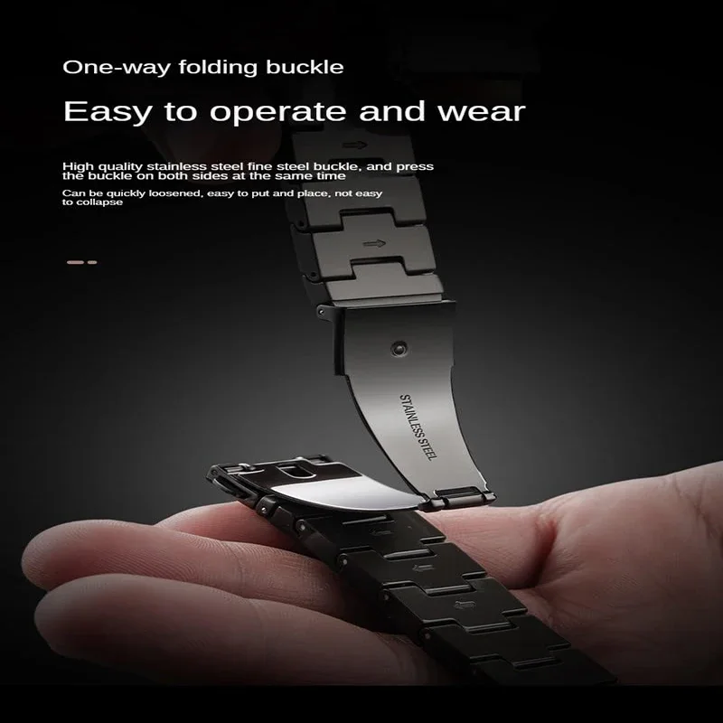 Correa de resina para Apple Watch Band 40mm 41mm 42 44mm 45mm 49mm pulsera hebilla de acero inoxidable serie IWatch Ultra 9/8/7/6/5/4/SE