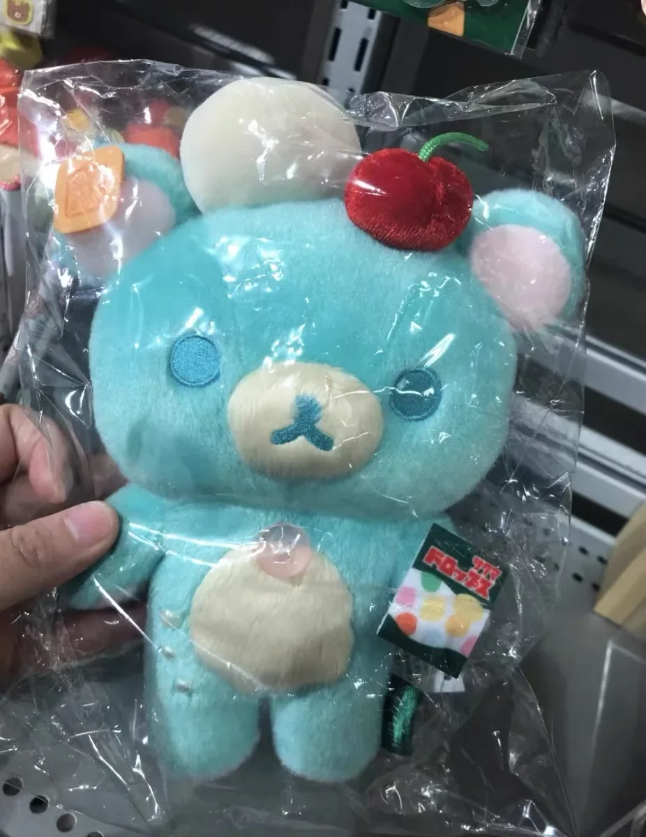 

Rilakkuma 12cm Summer Limited Edition Keychain Sweet Wave Soda Bear Bag With Honey Bear Muffin Design Stuffed Animal Plush Toy