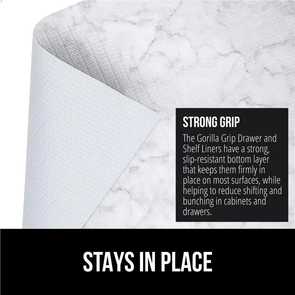 

Нескользящий вкладыш для ящика и полки Gorilla Grip, 2 шт., неклейкая водостойкая, легко чистится и отделка, гладкая поверхность