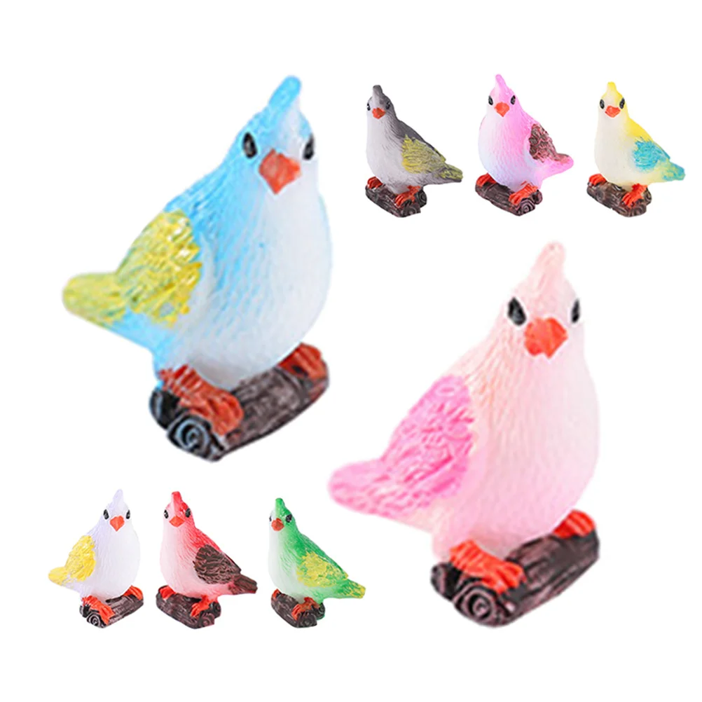 10 個ミニチュアオウム樹脂鳥の装飾庭庭ホームオフィスデスクトップ造園アクセサリー動物像