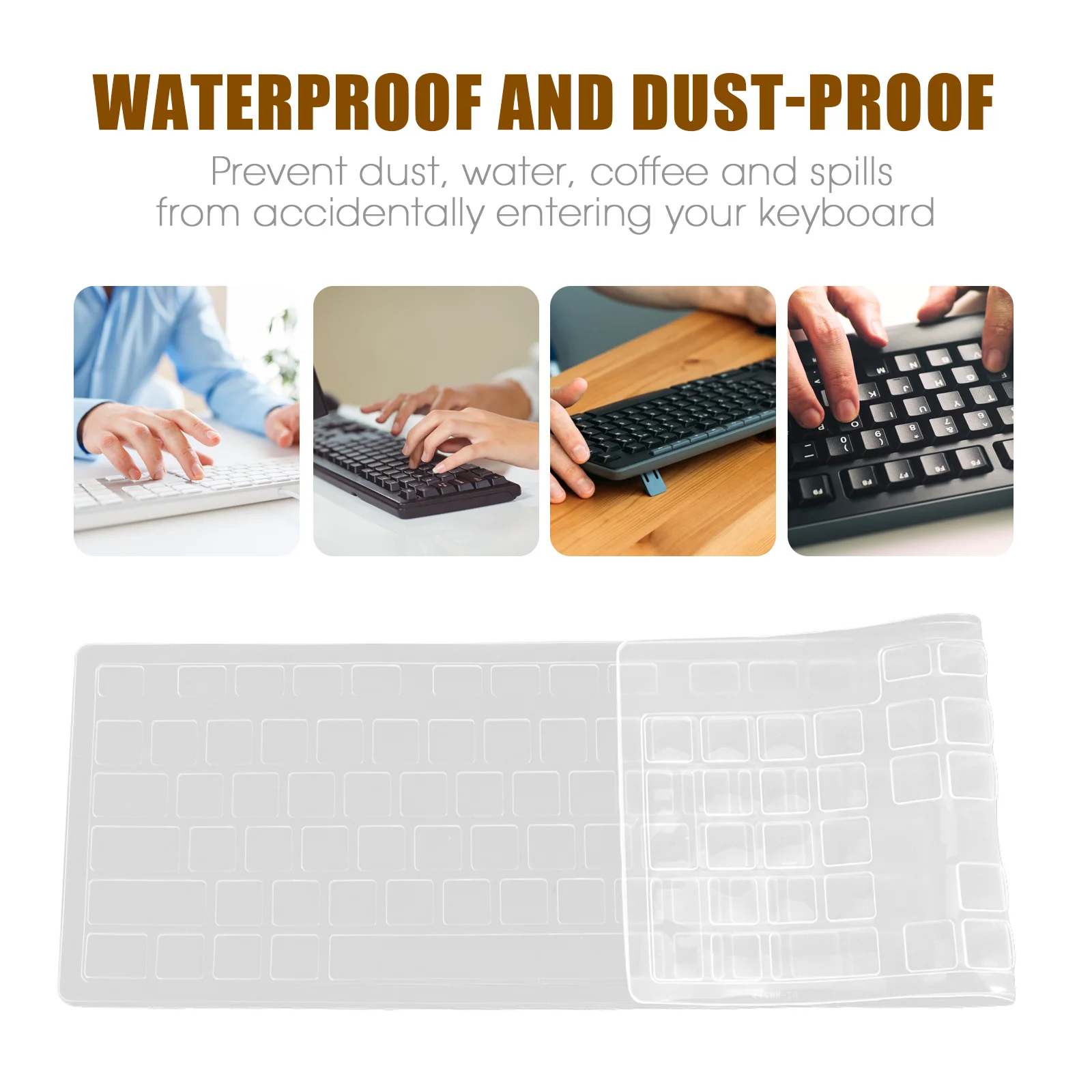 

Keyboard Cover Skin Transparent Silicone Premium Waterproof Flexible Keyboard Film Protector for Laptop Spill Protection