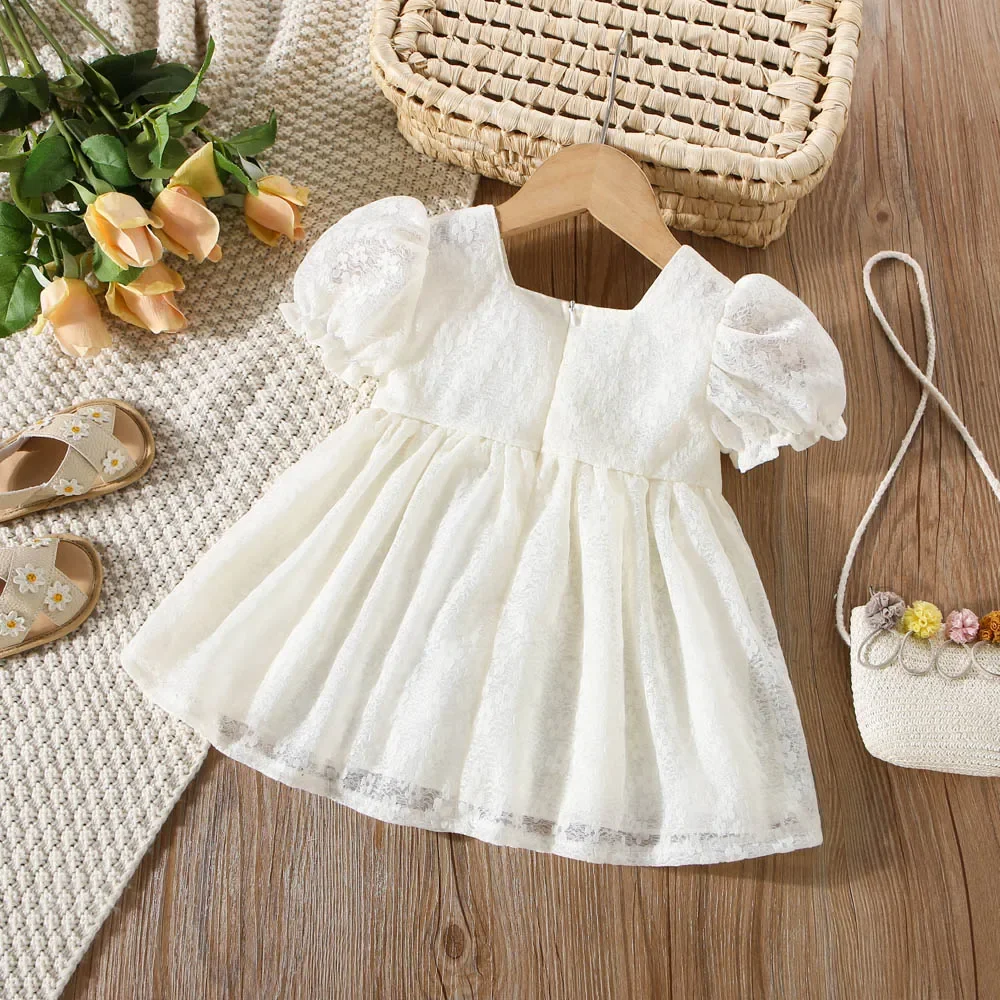 (0-3 Years Old) Summer Baby Girl Lace Tulip Short Sleeved Princess Dress Girl Cute Birthday Party Dress