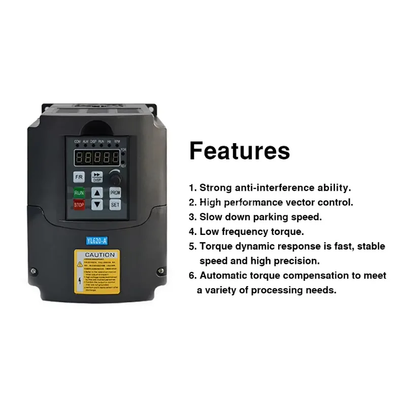 عاكس التحكم في السرعة 2.2 كيلو وات، مدخل أحادي الطور 220 فولت ومحول تردد الإخراج ثلاثي الطور #5