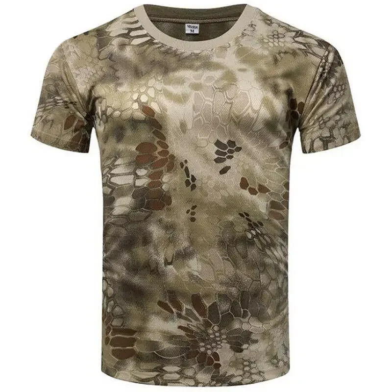 Men Tactical Military Dragon Scale 3D Print Short Sleeve Army Camouflage TShirts Casual O-Neck Oversized Camo Tee Top Streetwear