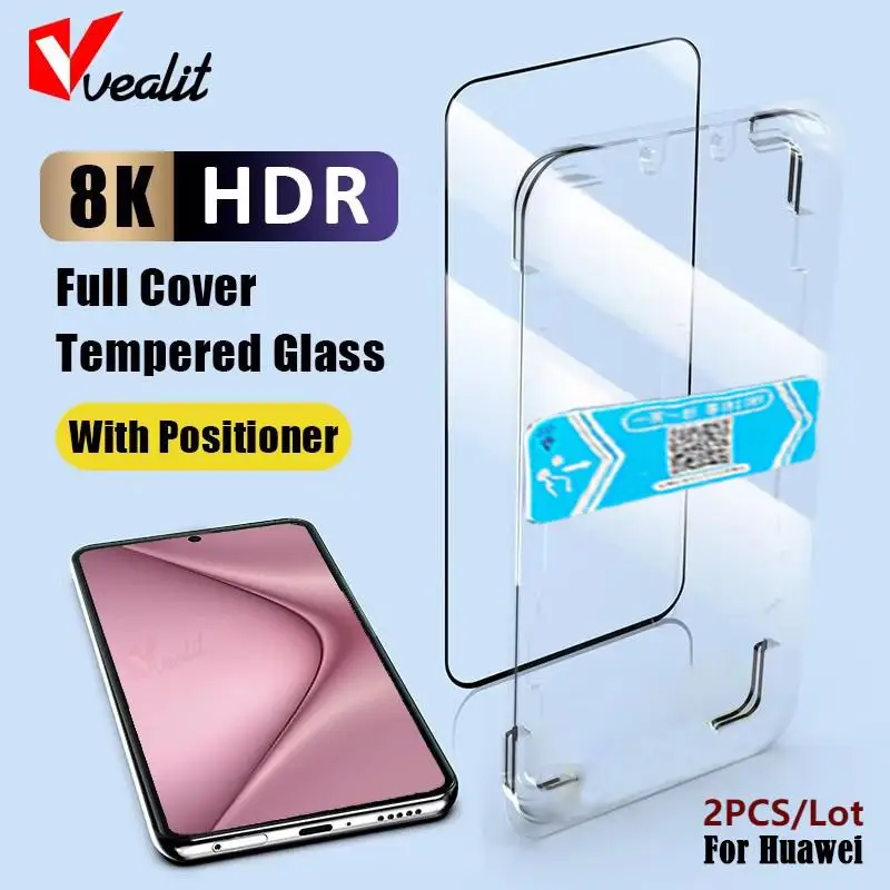 

2pcs One-click Installation Full Cover Tempered Glass For Huawei Pura 70 P50 P40 P30 Lite P50E Mate 60 50e 30 Screen Protector