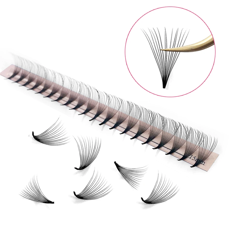 Pestañas Goddess Premade Volume Fans 4D 5D 6D 7D 8D 10D 12D 14D 16D 20D Individuales con Punta Puntiaguda 320 Fans Faux Mink 3