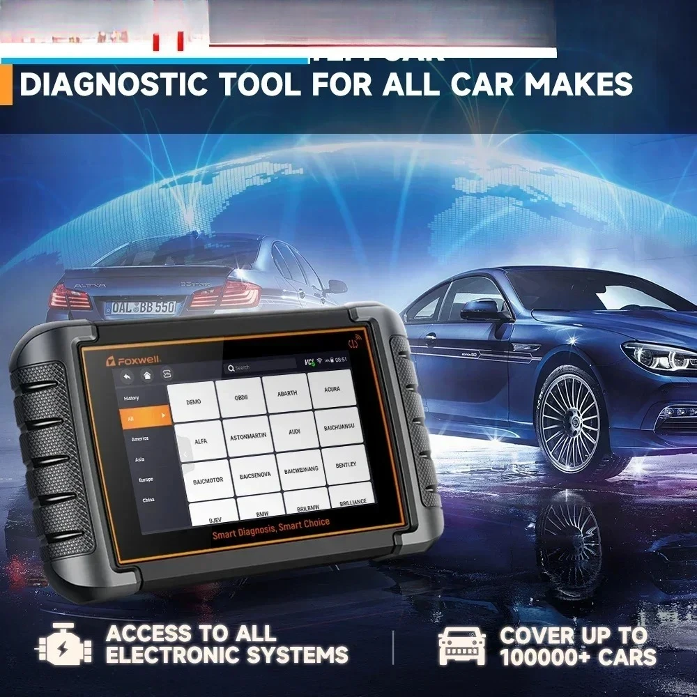 Foxwell NT809TS OBD2 BluetoothAutomotive Scanner TPMS Programmring Bi-Directional Test All System 30+ Reset Car Diagnostic Tools