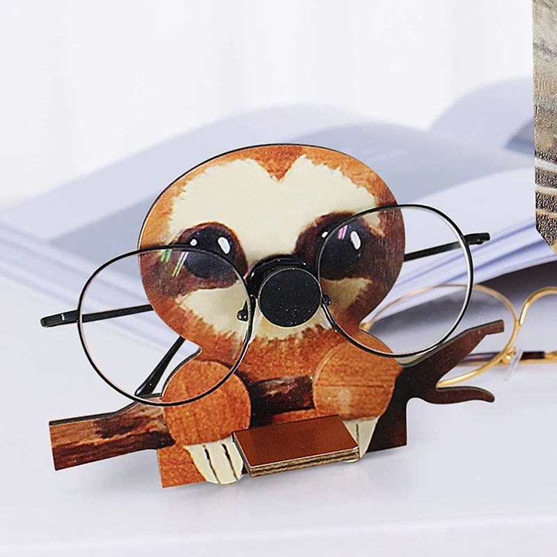 2CPS WOOD Puzzle Eyeglass Holder Animal Sunglass Display Stand Home Office Desktop Animal Holiday Decoration Gift C Easy To Use