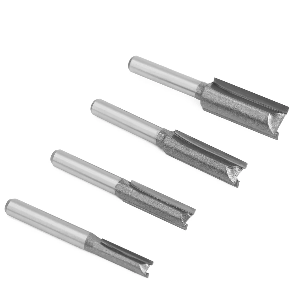 LAVIE 1 Stück 1/4" Schaft Gerader Fräser 3/8" x 30mm Holzfräser Hartmetallbestücktes Nutwerkzeug für Holzbearbeitung – Detail 5