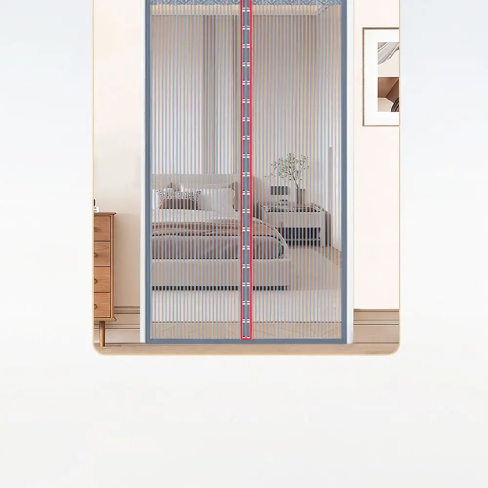 Heavy Duty Magnetic Door Screen Mesh Fiberglass Anti Curtain Durable Hands Free Automatic Closing For Summer Home