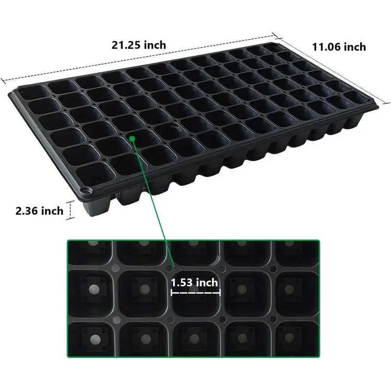 72 Cell Deep Seedling Trays Thick Durable Plug Trays For 1020 Flat Trays Germination 10 Pack 21 25x11 Inch 2 36 Inch Height