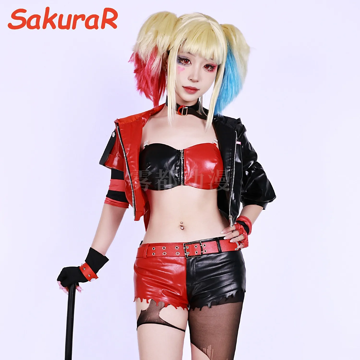 Super Female Villain Cosplay Costume Anime Cosplay【XS-3XL】Sakura-R Women Red Black Cosutme Bad Girl Cosplay Plus Size Clown