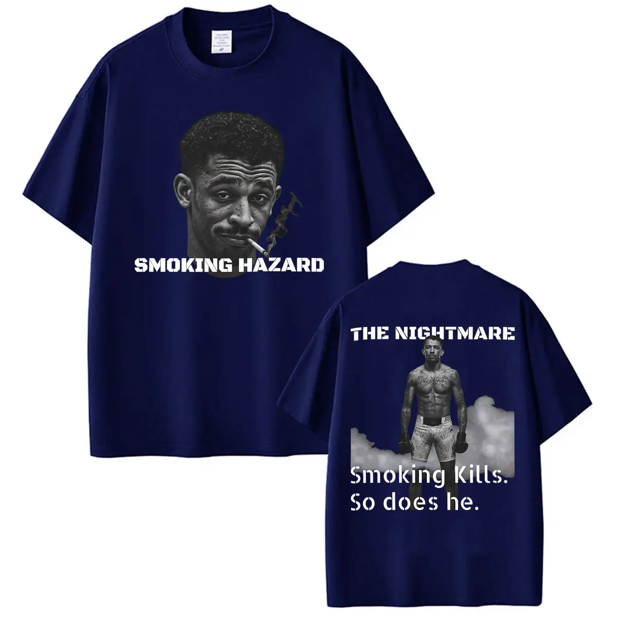 The Nightmare Carlos Prates Smoking Hazaro Double Sided Graphic T-shirts Men Women Violence Aesthetics Casual T Shirt Streetwear