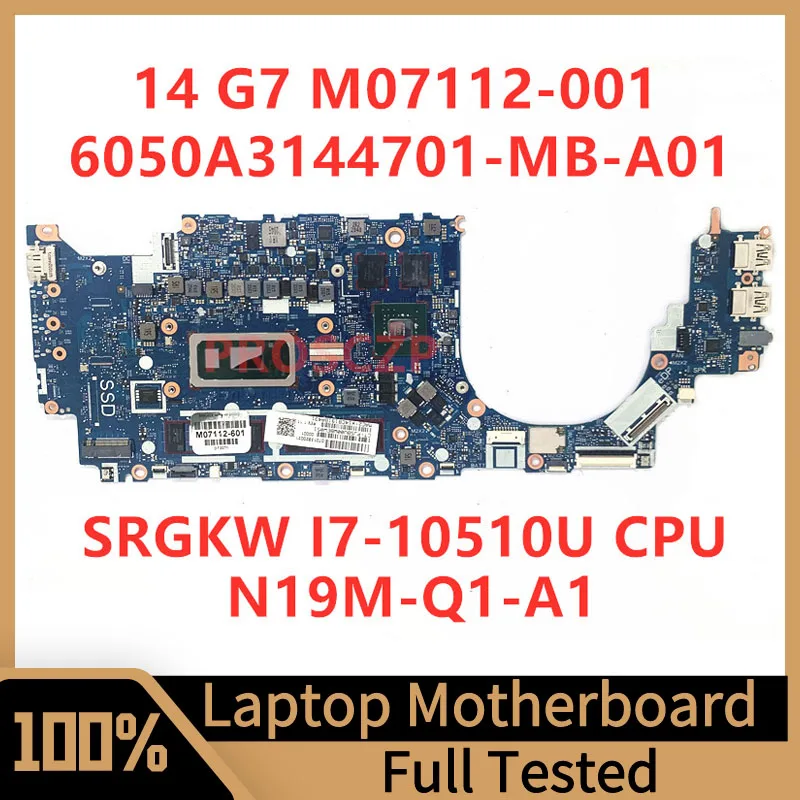 

M07112-001 для HP 14 G7 материнская плата для ноутбука 6050A3144701-MB-A01(A1) с процессором SRGKW I7-10510U