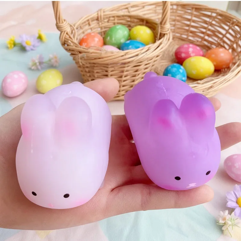 Jouet lapin de pâques à couleur changeante, doux et respirant, cadeau créatif pour enfants, activé au soleil, Kawaii, soulagement du Stress, cadeau à presser, 1 à 20 pièces