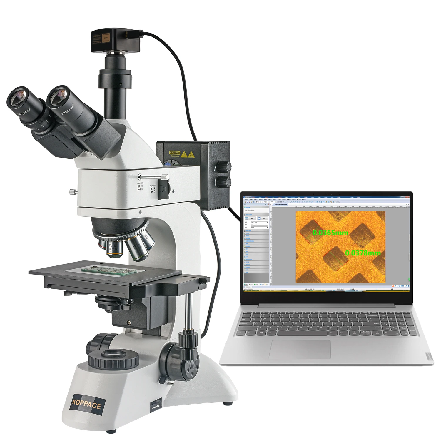 

KOPPACE 340X-3400X Metallurgical Microscope 18 Million Pixels USB3.0 Measurement Camera Support image Mosaic