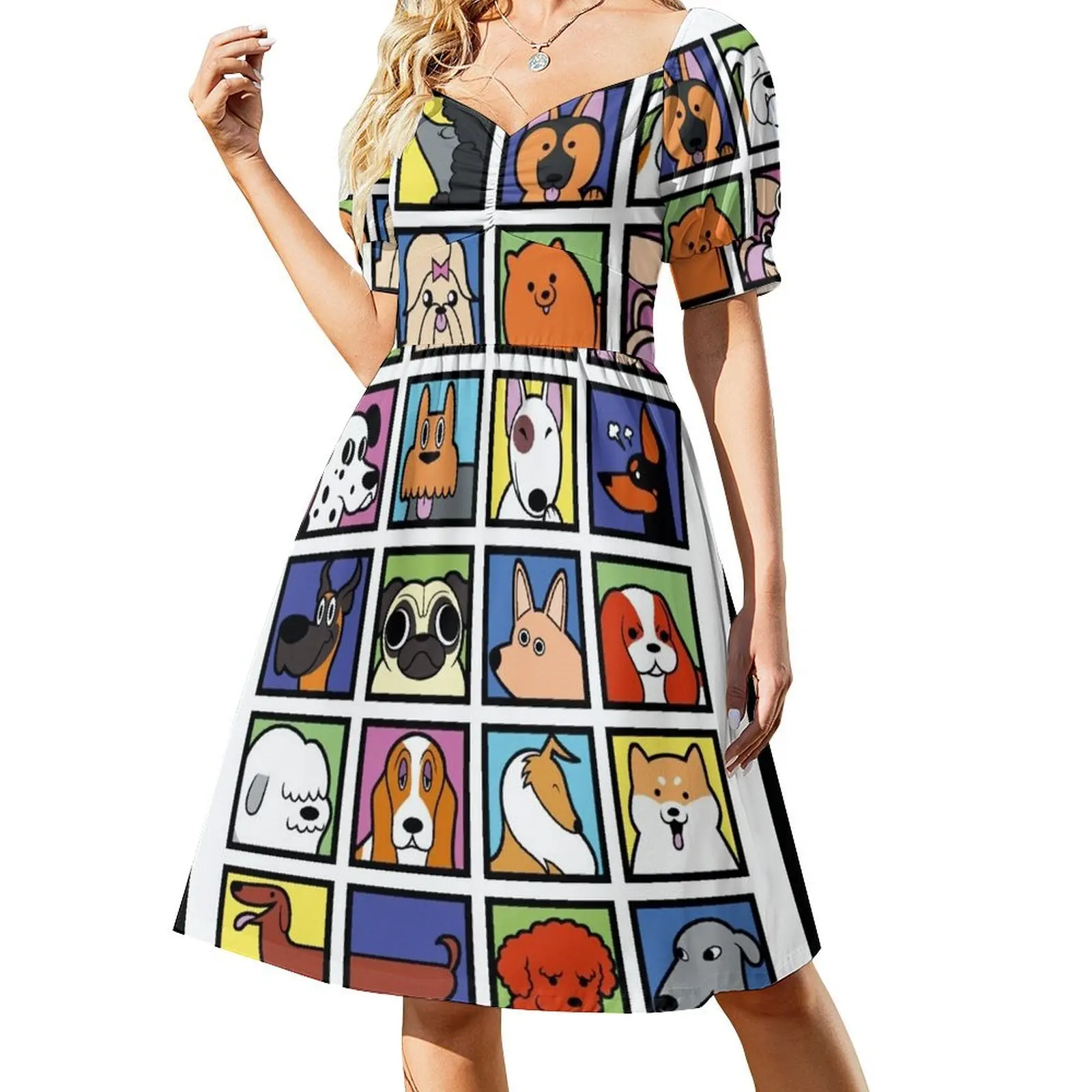 Cartoon Dog Breeds Short-Sleeved Dress women's summer dresses 2025 summer dresses ladies 2025 Woman dresses women