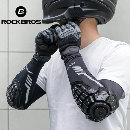 Imagen 1 del producto ROCKBROS coderas para motocicleta, seda de hielo, Protector de coderas para ciclismo de verano, protectores de carreras, protección del codo, accesorios para motocicleta
