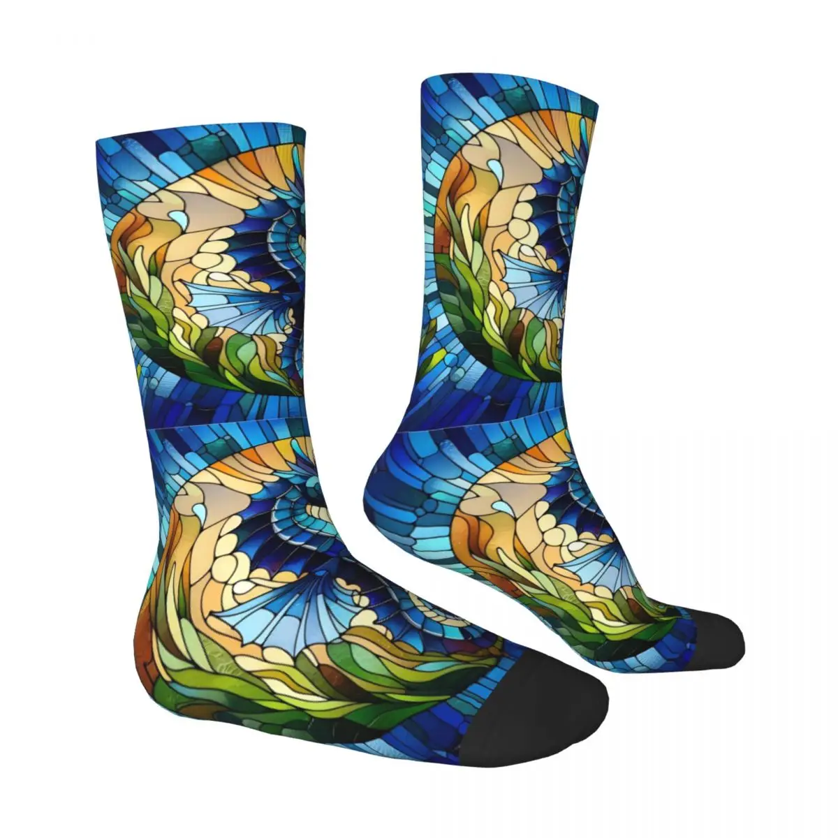 Sea Horse Sock Printed Man Polyester