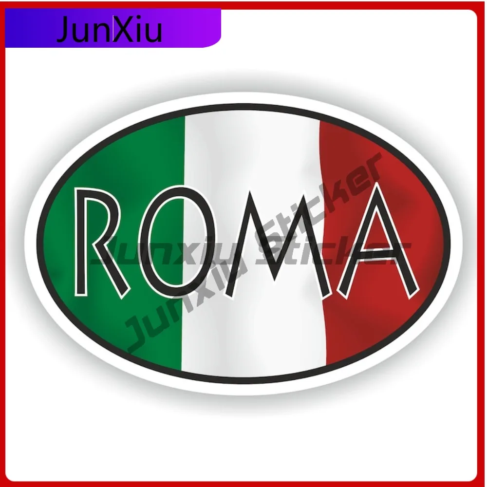 

Roma Italy City Oval Flag Sticker Scratch Cover Vinyl Decals Graphics Waterproof Decals Custom Vehicle Sticker Camping Car Decor