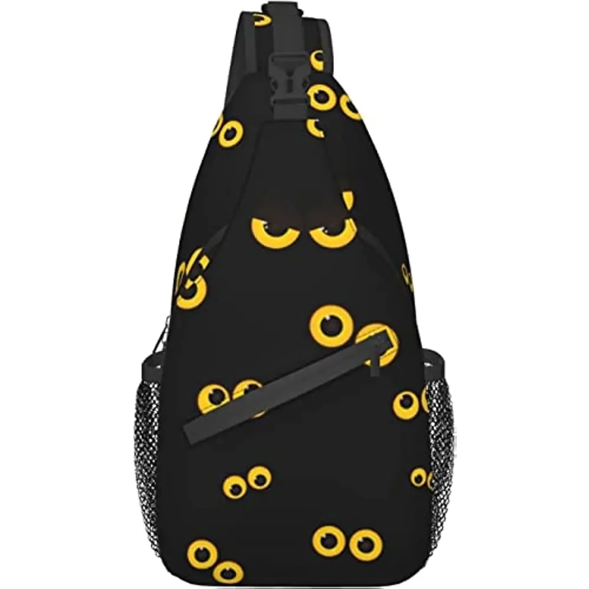Sling Bag Owl Eyes Halloween Black Hiking Daypack Crossbody Shoulder Backpack Travel Chest Pack for Men Women One Size