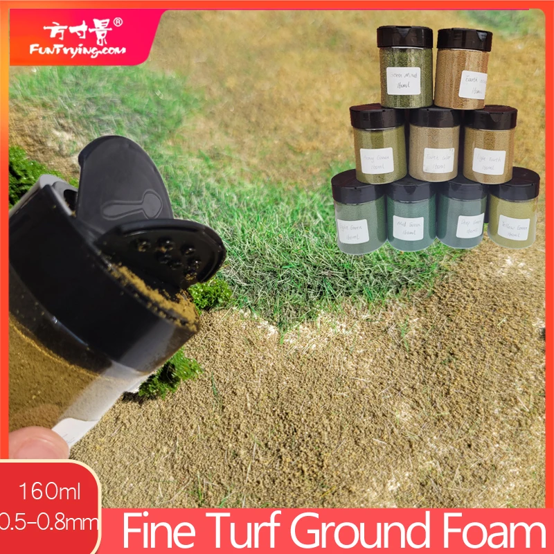 150ml Fine Turf Ground Foam with Spreading Bottle 0.5-0.8mm Sponge Ground Powder Material Scale Model Train Railway Train Layout