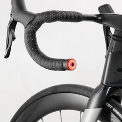 ROCKBROS Bicycle Handlebar Lights Bike Bar Plug Safety Light LED Handle Light Waterproof Brake sensor 2pcs