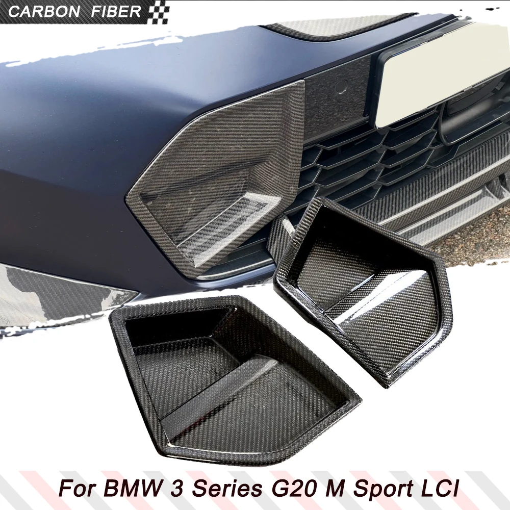 

Carbon Fiber Car Front Bumper Vents Cover Splitters for BMW 3 Series G20 M Sport LCI 2022-2024 Car Front Side Air Vents Spoiler