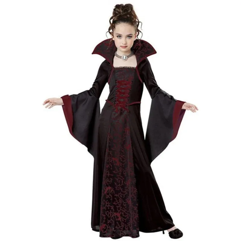 Halloween Cosplay Witch Vampire Costume for  Girls Disfraz Carnival Dress Up Party Mujer  Performance Clothing