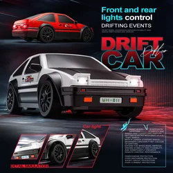 ZWN 2.4G RC Drift CAR With LED Light 4WD Radio Remote Control Cars Professional Racing GTR Model AE86 Toys for Children Gifts