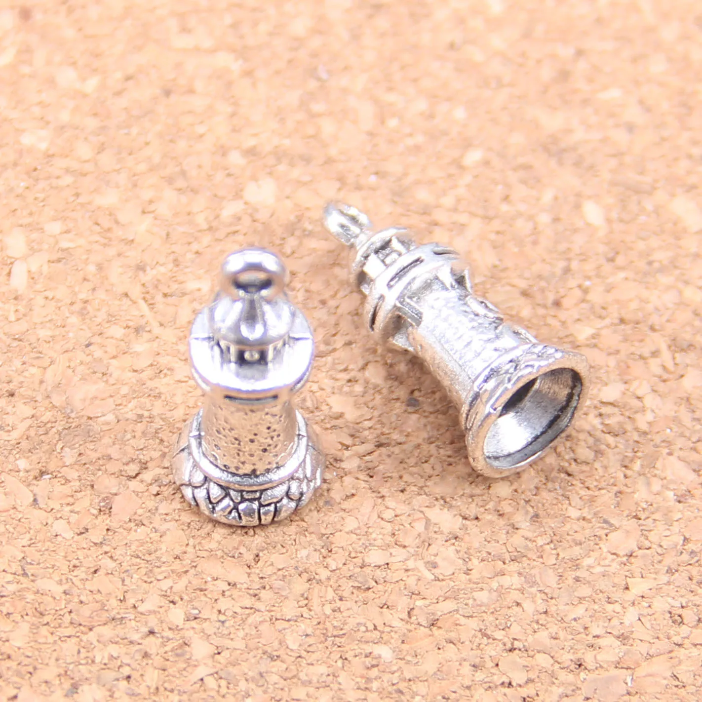 62pcs Charms Castle Lighthouse 20x9mm Antique Pendants,Vintage Tibetan Silver Jewelry,DIY For Bracelet Necklace