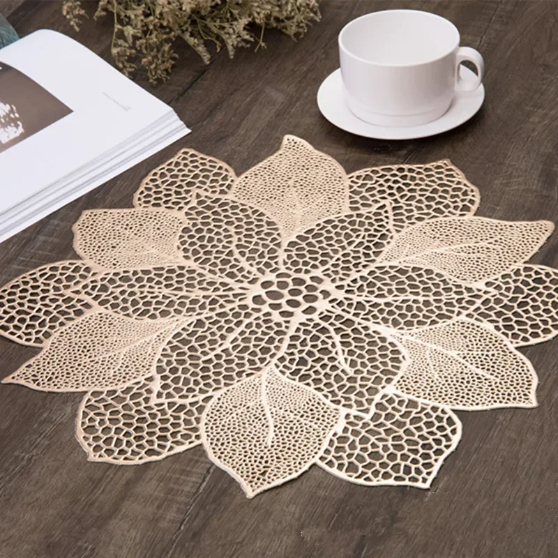 2/5/10PCS  Coaster Placemat for Kitchen Dining Table Simulation Plant PVC Mat Decorative Pad Home Decor Tableware mat