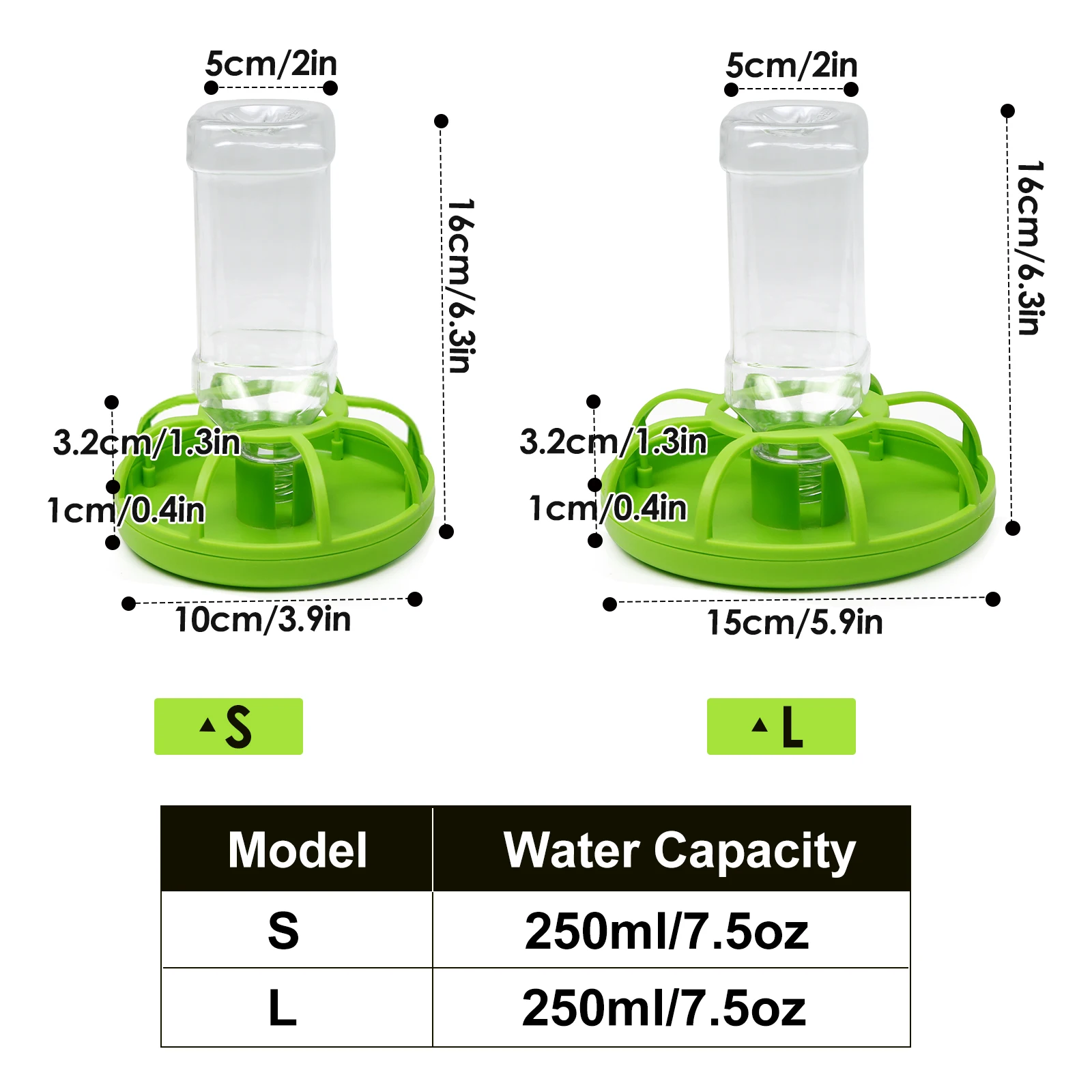 Automatic Reptile Water Dispenser - 7.5oz Hydration Station for Lizards, Turtles, Snails, Spiders, Frogs & Bearded Dragons