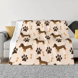 Dachshund Sausage Dog Blanket 3D Print Flannel Fleece Warm Animal Puppy Lovers Throw Blankets for Home Bedding Sofa Bedspreads