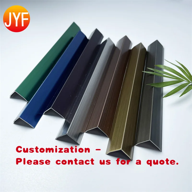 custom.ZZ0024 Factory L Shape All in One Corner Protective Finished Metal Ceramic Tile Trim Golden Ss Profile