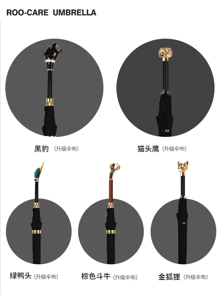 Large Long Handle Umbrella Silver Head Skull Creative Sun Umbrella Windproof Japanese Double Paraguas Men Business Gifts SY425