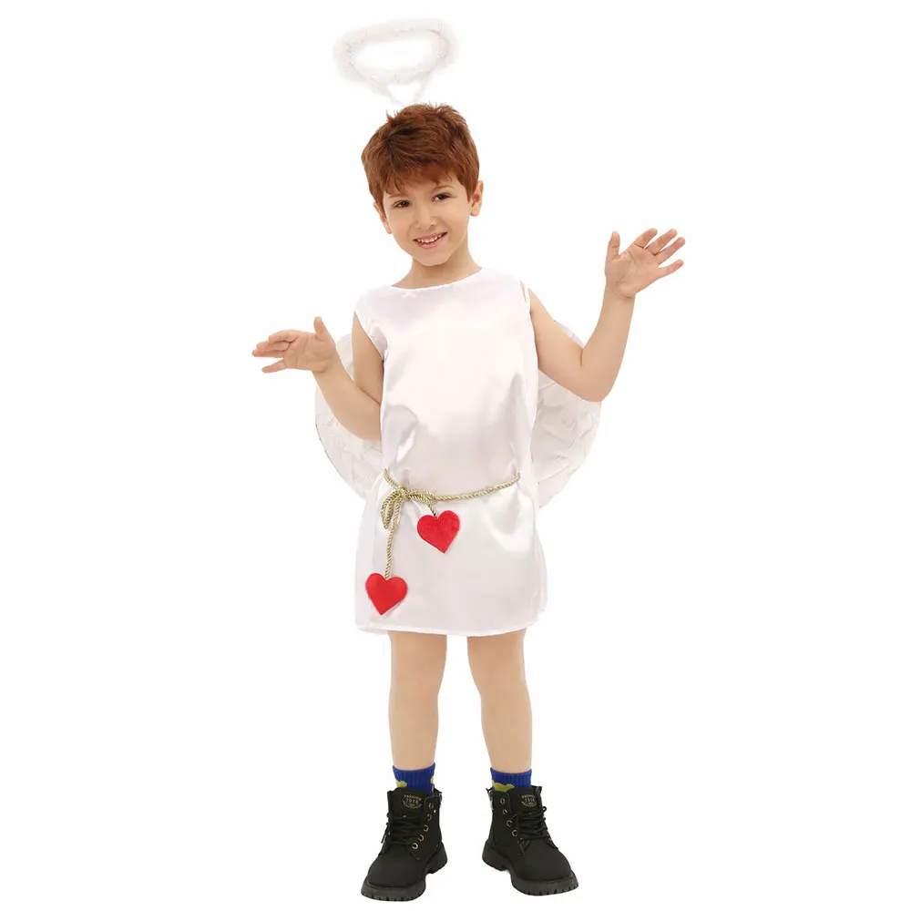 Umorden Kids Child God Goddess of Love Cupid Costume for Boys Girls Valentine's Day Costumes Fancy Dress Hearts Belt Wings