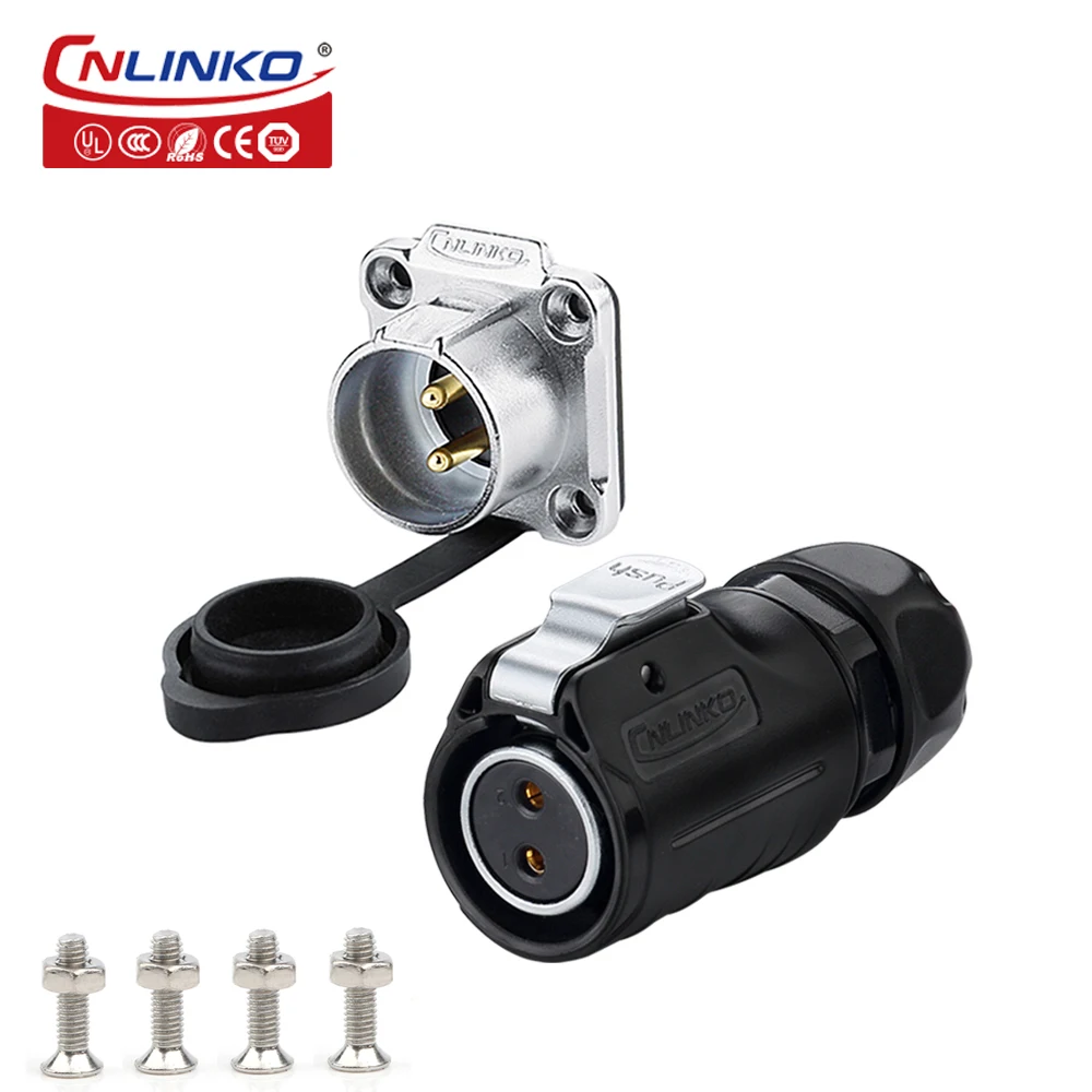 CNLINKO M20 Waterproof IP68 Aviation Female Plug Male Socket 2/3/4/5/7/9/12 Pin Outdoor Power Quick Connector Panel Mounting