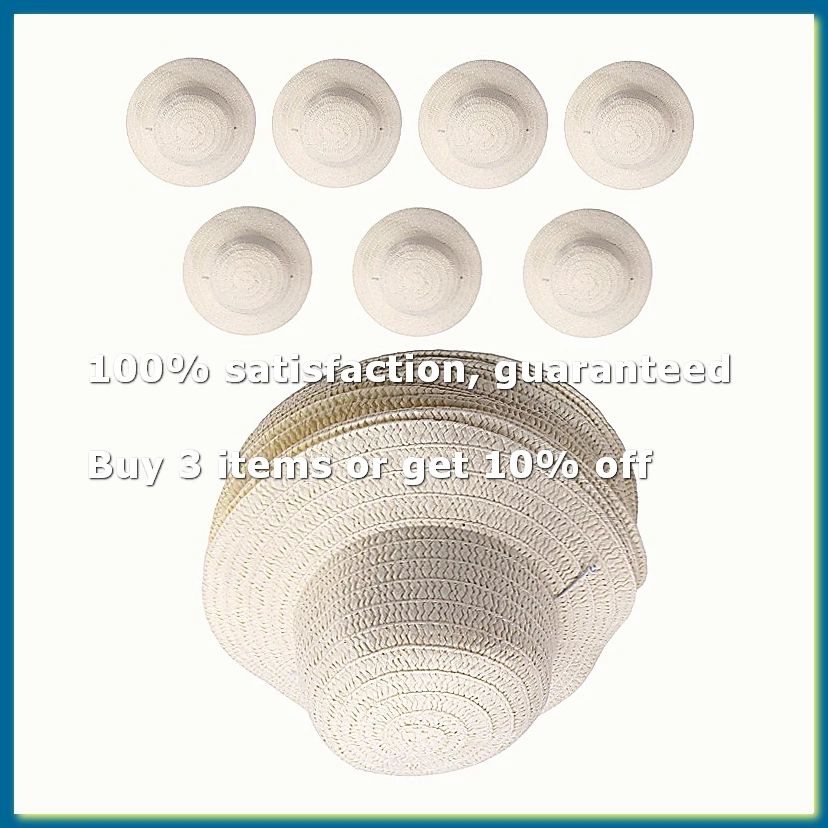 20 Pcs DIY Straw Hat Set Beach Summer Work Farmer Hats for Men Women Kids Cowboy Birthday Decoration-A62I