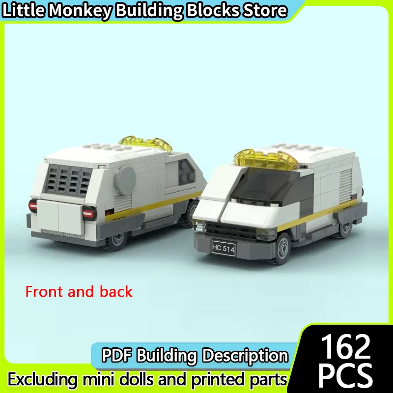 

City Car Model MOC Building Bricks Vintage Maintenance Van Modular Technology Children Holiday Gifts Assemble Toys Suit