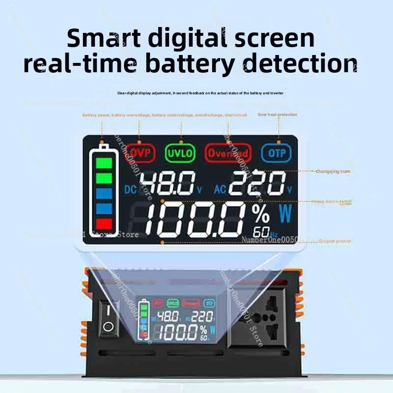 Electric vehicle inverter 12V24V48V60V universal to 220V vehicle pure sine wave battery conversion high power