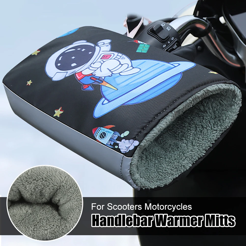 

Motorcycle Handlebar Gloves Windproof Waterproof Hand Warmer Plush Lining Protective Gloves for Bike Motorbike Wholesale