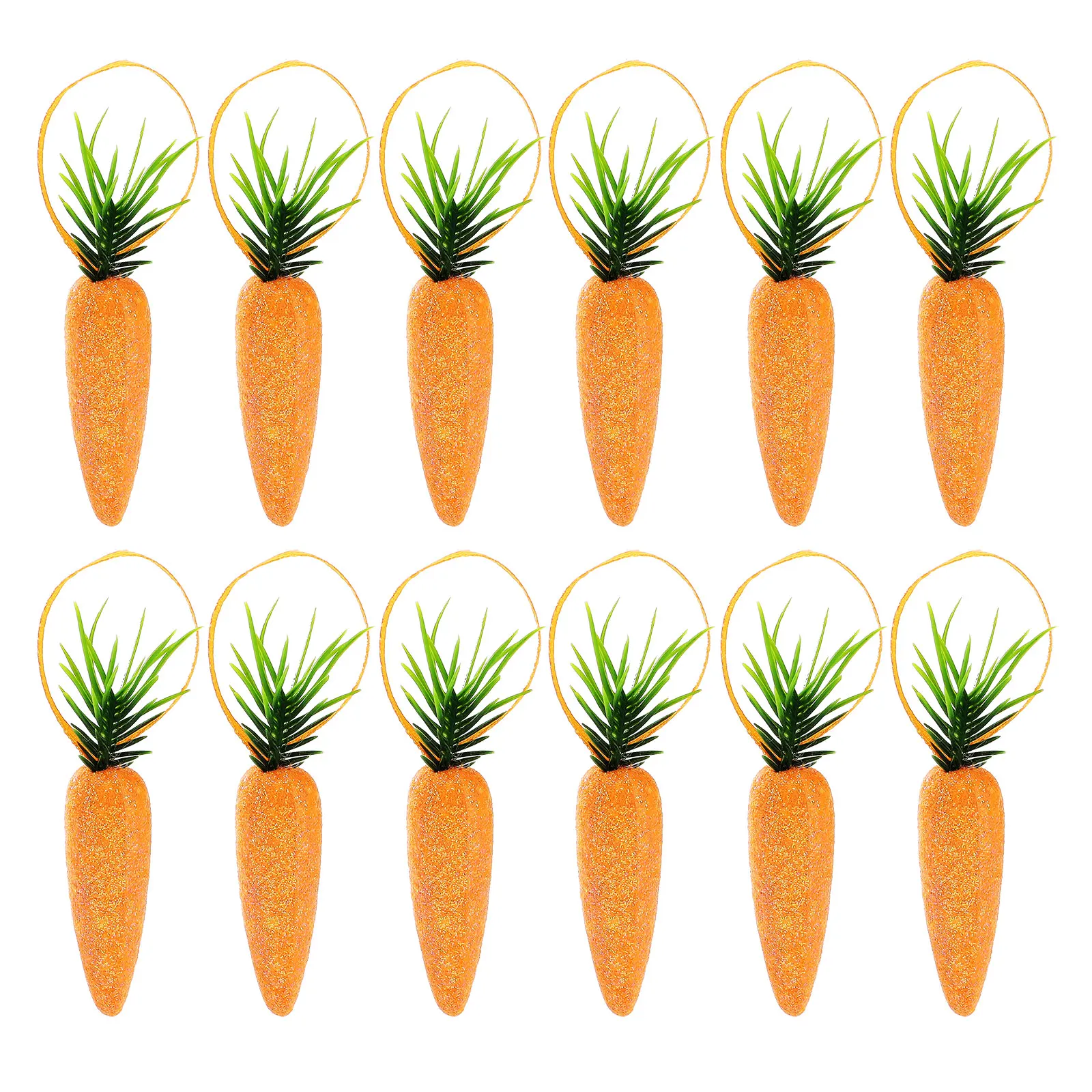 12Pcs Easter Carrot Ornaments Simulation Foam Radish Kids DIY Crafts Home Festival Party Decor Supplies