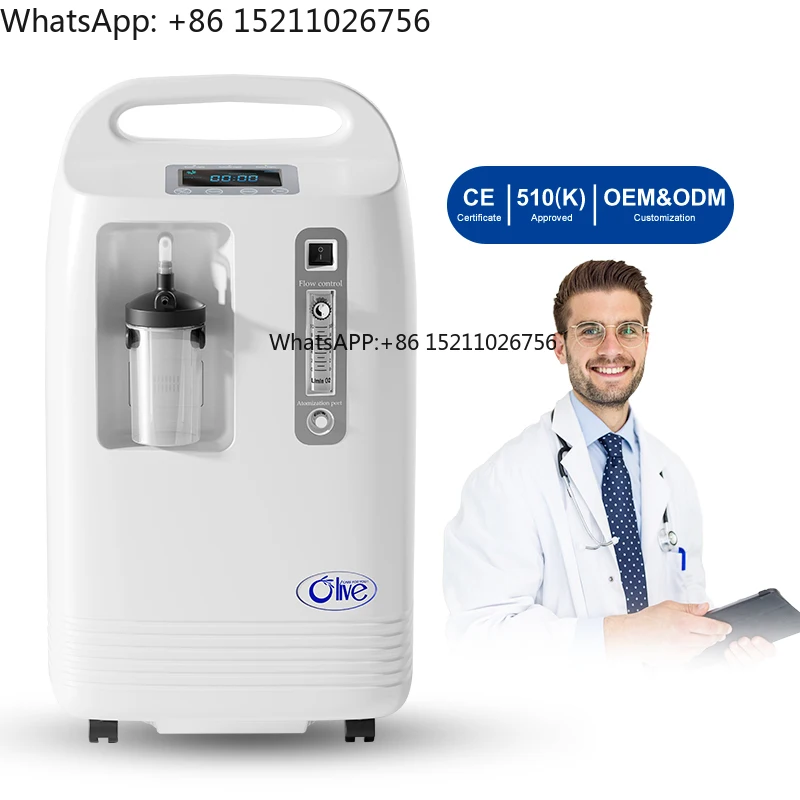 Concentrador de Oxígeno Portátil Olive de 10 Litros, Concentrador de Oxígeno Médico de 10 l con Certificación CE