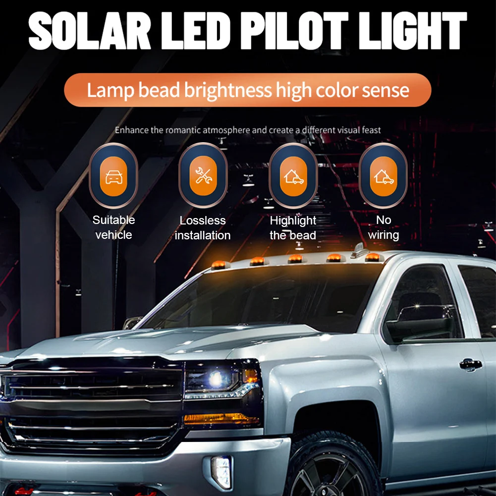 Zasilane energią słoneczną oświetlenie myszy dachowej ciężarówki Cab Marker Roof12LED Light F150 oświetlenie RAM ciężarówki