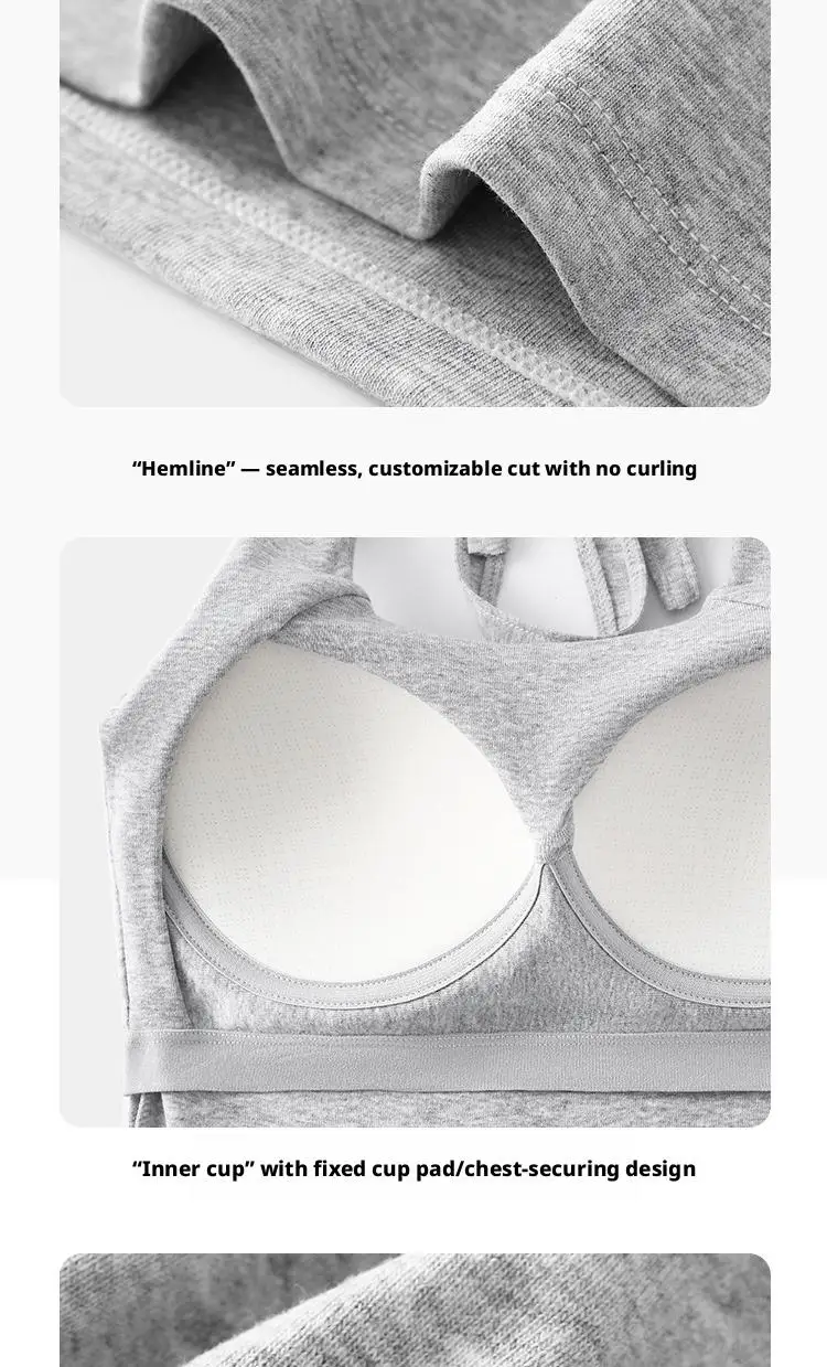 S-3XL Für 40-90kg Übergrößen Neckholder-Camisole-Top für Damen mit Brustpolster, schönem Rückendesign und festem Cup, Tanktops – Detail 18