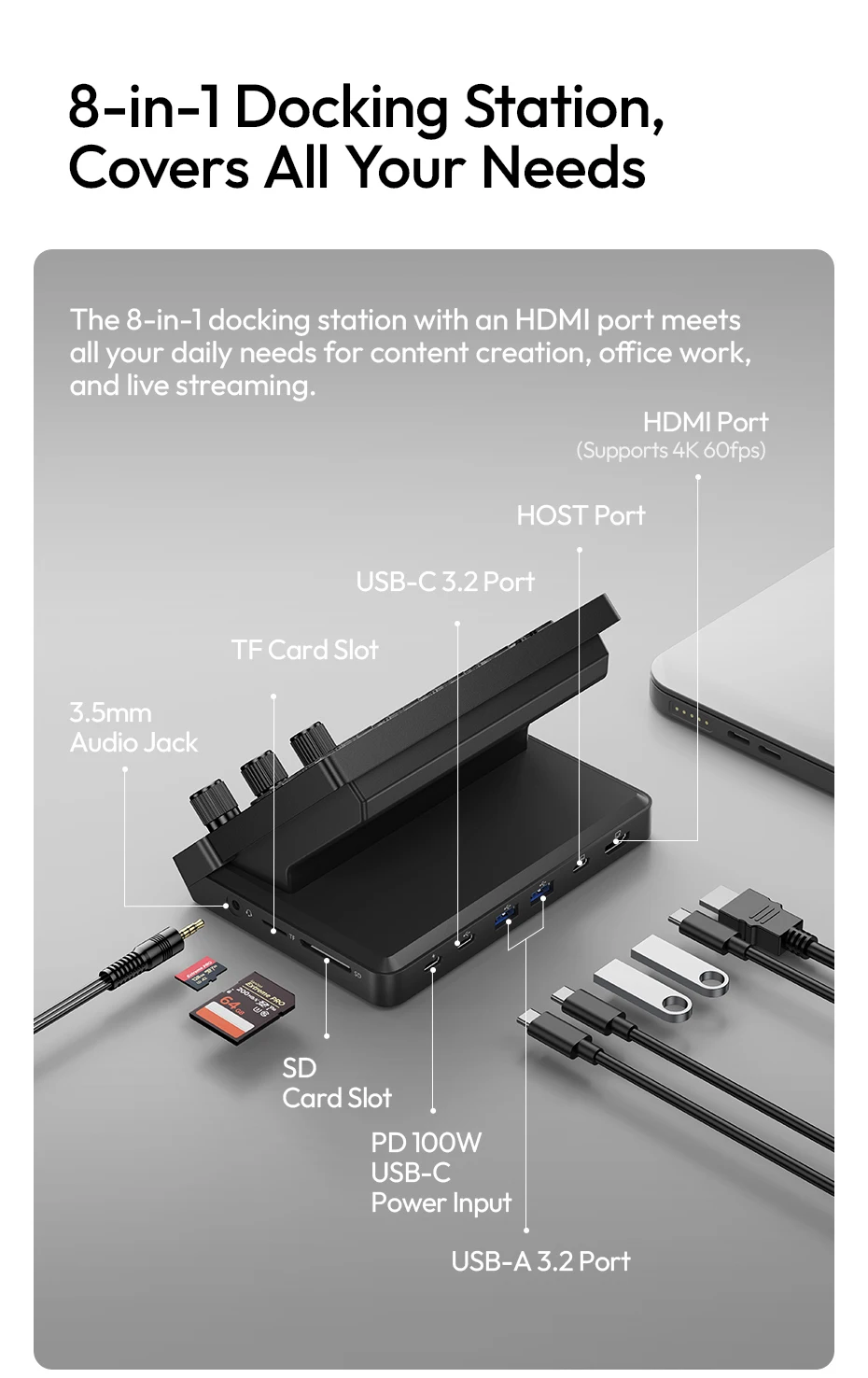 Ulanzi D200X All-in-One Creative Deck Desktop Control Hub for Video Photo Post-Processing Smart Lighting Studio Livestreaming
