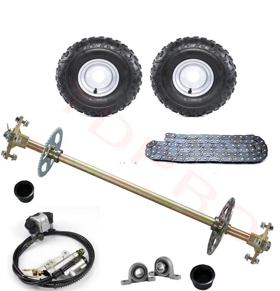 

29" Complete Rear Axle Kit Wheels Brake Assembly for Quad ATV Buggy Go Kart Cart quad accessories